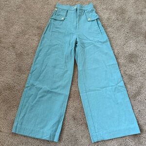 Ilana Kohn Wide-Leg Teal Pants 2